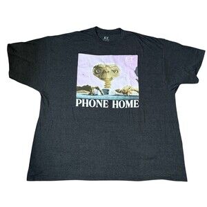 ET Extra Terrestrial "Phone Home" Mens Black T-SHIRT SIZE 5XL  NWOT